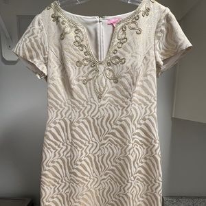 Lilly Pulitzer Milannia Shift Dress Zebra Stripe Jacquard